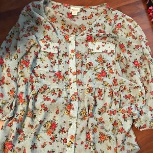 Floral button up blouse